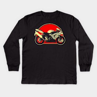 2004 Kawasaki Ninja ZX-10R Retro Red Circle Motorcycle Kids Long Sleeve T-Shirt